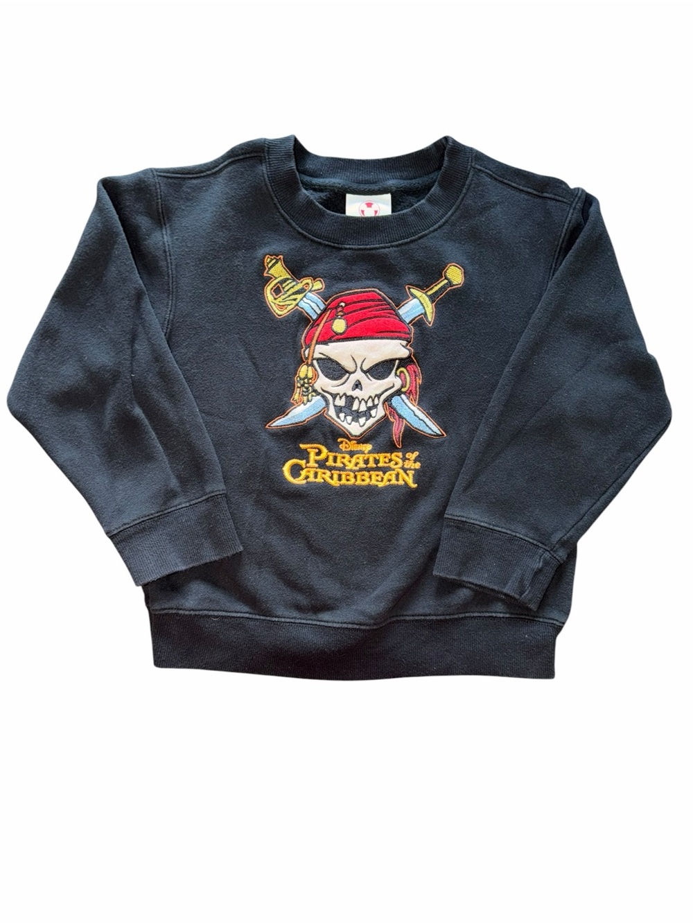 Disney Pirates of the Caribbean vintage Y2K 2003 black sweatshirt, Sz Small 5/6